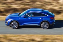 Audi Q5 Sportback review - side, blue, driving