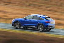 Audi Q5 Sportback review - side, rear, blue, driving
