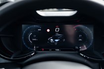 Alfa Romeo Junior Ibrida (2025) review: digital gauge cluster, black upholstery