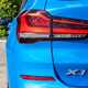 Blue 2019 BMW X1 SUV rear light unit and badge