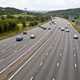 Image of light traffic on a UK motorway, shot from a bridge