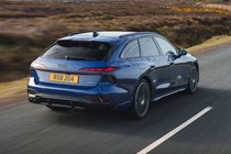 Audi A6 Avant review - rear, blue, driving, high