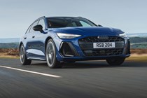 Audi A6 Avant review - front, blue, driving, low