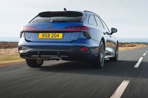 Audi A6 Avant review - rear, blue, driving, low