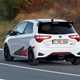 White 2018 Toyota Yaris GRMN rear three-quarter driving
