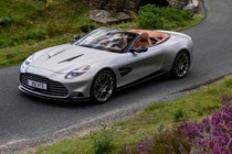 Aston Martin Vanquish Volante review - top, silver, driving
