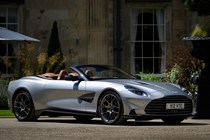 Aston Martin Vanquish Volante review - front, silver