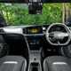 Vauxhall Mokka Electric review, interior, black, dashboard, steering wheel | Parkers