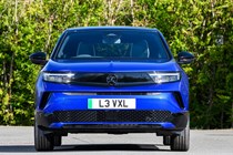 Vauxhall Mokka Electric review, static, blue, front | Parkers