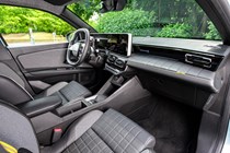 Renault 4 E-Tech review, interior, black and grey, seats, dashboard | Parkers