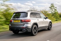 Mercedes GLB (2023) review: rear driving, silver paint, British B-road