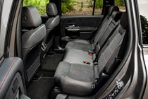 Mercedes GLB (2023) review: rear seats, black leather upholstery