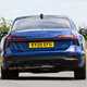 Audi A6 saloon (2025) review: rear cornering, blue paint