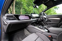 Audi A6 saloon (2025) review: front seats, grey fabric upholstery