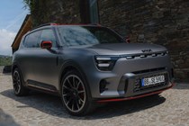 Smart #5 (2025) review: front three quarter static, matte grey paint, Brabus trim