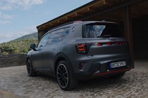 Smart #5 (2025) review: rear three quarter static, matte grey paint, Brabus trim
