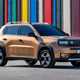 Fiat Grande Panda Hybrid (2025) review: front three quarter static, bronze paint