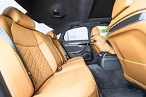 Image of the Audi S8's rear seats, viewed from the open right-hand door