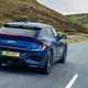 Kia EV6 GT review - facelift, rear, blue, cornering