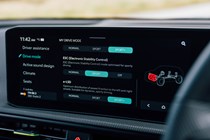 Kia EV6 GT review - facelift, infotainment screen showing driving modes