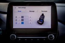 2020 Ford Puma infotainment screen with massage seats