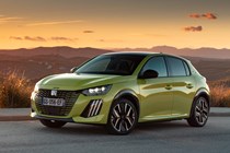 Peugeot E-208 review - facelift, front, yellow