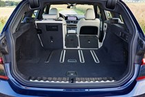 BMW 3 Series Touring review - 2019, boot space with right-hand and middle seat back folded down