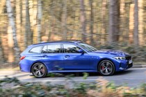 BMW 3 Series Touring blue, side profile