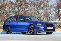 BMW 3 Series Touring blue, front