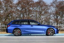 BMW 3 Series Touring blue, side view