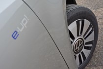 2020 silver Volkswagen e-Up alloy wheel detail