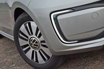 2020 silver Volkswagen e-Up day-running light detail