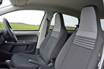 2020 silver Volkswagen e-Up front seats
