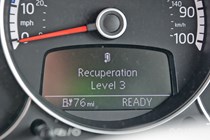 2020 silver Volkswagen e-Up braking recuperation indicator