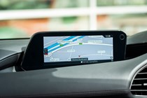 Mazda 3 Saloon review, infotainment screen, sat-nav map