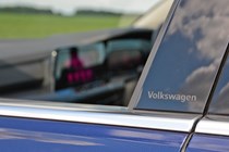 Blue 2020 Volkswagen Golf B-pillar badge