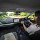 Volkswagen Golf (2024) review: Luke Wilkinson driving, black and grey fabric upholstery