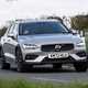 Volvo V60 Cross Country (2023) review: front cornering, silver paint, rural background