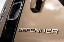Gold 2021 Land Rover Defender 90 tailgate badge