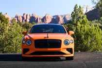 Bentley Flying Spur review - V8 plug-in hybrid, Mandarin orange, front