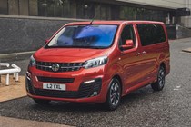 Orange 2019 Vauxhall Vivaro Life front three-quarter