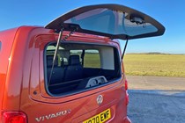 Orange 2021 Vauxhall Vivaro-e Life opening tailgate glass