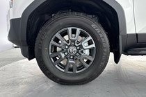 Close-up image of a Toyota Land Cruiser Commercial's front right alloy wheel