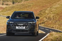 Audi SQ5 review - dead-on front, grey, driving