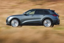 Audi SQ5 review - side, grey, driving