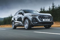 Audi SQ5 review - front, grey, driving