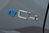 Grey 2021 Citroen e-C4 rear badge detail