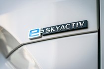 White 2021 Mazda MX-30 e-Skyactiv badge