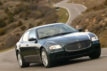 WCPGW: The Maserati Quattroporte, moving, green, exterior, front three quarters