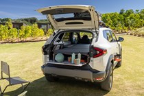 Image of the Dacia Duster interior with Sleep Pack bed folded out